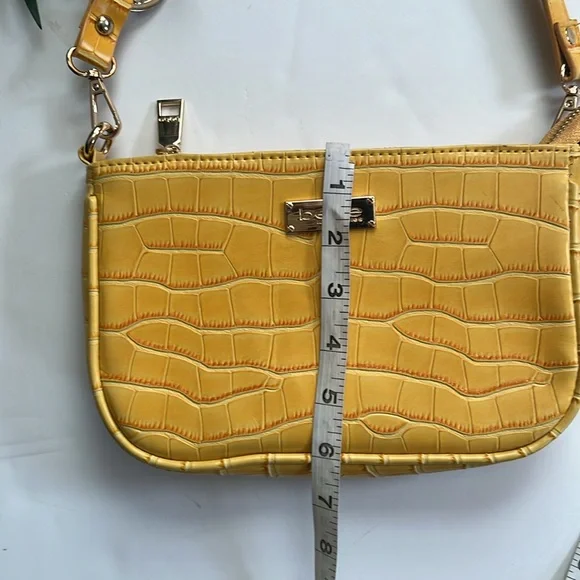 Bebe women’s small yellow faux croc  shoulder bag - Picture 11 of 12